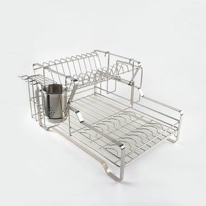 2 Tier Stainless steel Counter Top Dish Rack